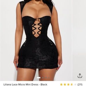 Fashion Nova Black Lace Cutout Mini Dress